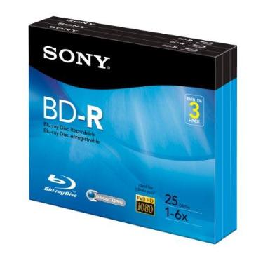 Imagem de Sony 3BNR25R3H 6 x 25 GB disco Blu-Ray gravável - pacote com 3