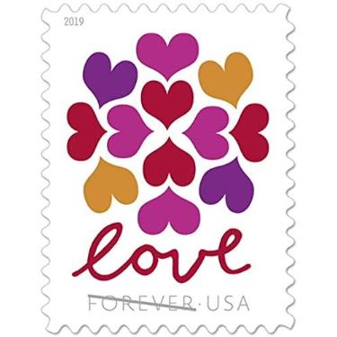 Imagem de Carimbos de flores de corações, 5 Sheets (100 Stamps)