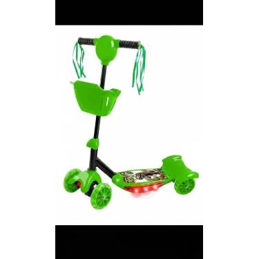 Imagem de Patinete infantil 3 rodas com cesta e luzes - Congratulations Store