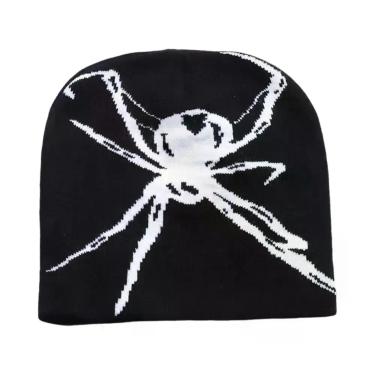 Imagem de Gorro De Inverno Unissex Em Tricô Com Teia De Aranha, Quente E Diverti