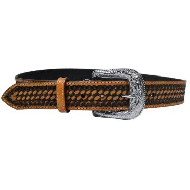 Imagem de Cinto De Couro Country Masculino Balaiado Reto Caramelo Dawson, Marrom