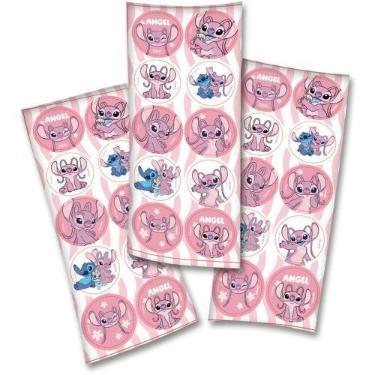 Imagem de Adesivos Decorados STITCH ANGEL Rosa 9,5X23CM  Pacote com 30 Unidades 