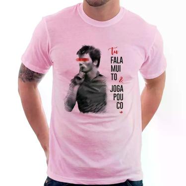 Imagem de Camiseta Fala muito & Joga pouco - Foca na Moda, Rosa bebê, GGG