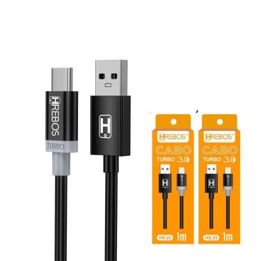 Imagem de Kit 2 Cabo Usb Turbo Para Moto G23 G73 G53 E13 E22 E32 E40 - Hrebos