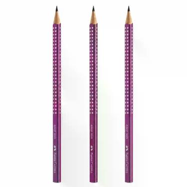 Imagem de Kit com 3 Lápis Faber-Castell Grip 2001 HB Nº2 Roxo - Faber Castell