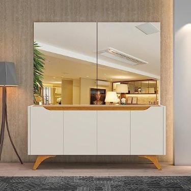 Imagem de Buffet Aparador 4 Portas 180cm Grécia Mavaular Off White/naturalle