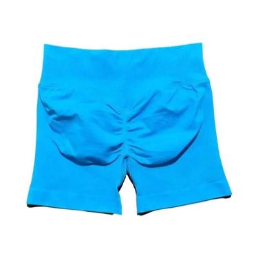 Imagem de Shorts De Yoga E Corrida Femininos De Cintura Alta Sem Costura, Elásti