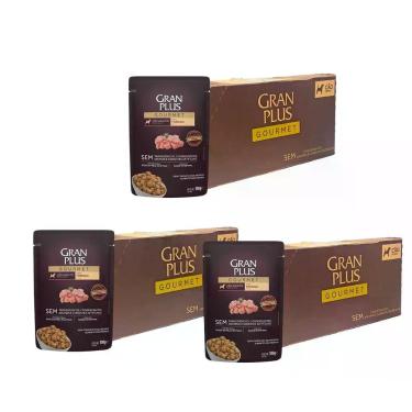 Imagem de Kit 3 Caixa 18 Sachês Granplus Gourmet Frango Cães Adultos 100g