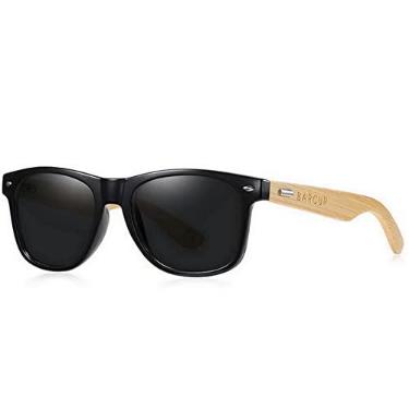 Imagem de Óculos de Sol Barcur Design Estilo Madeira Nogueira Oculos Artesanal Polarizados com Proteção Uv400 BC2140 (C2 Bamboo)