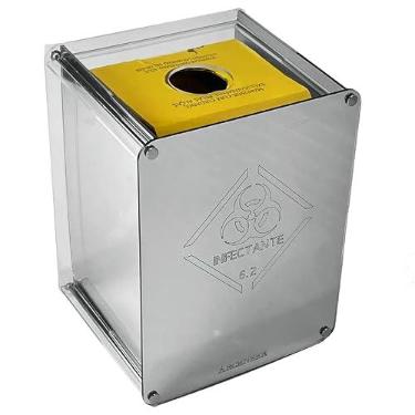 Imagem de Archneer Suporte Caixa Perfuro Cortante 3L Luxo Bancada ou Parede, Prata