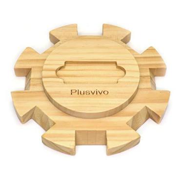 Imagem de Cubo de trem mexicano da Dominoes, peça central de madeira Plusvivo para trem mexicano com fundo de feltro - 16,5 cm