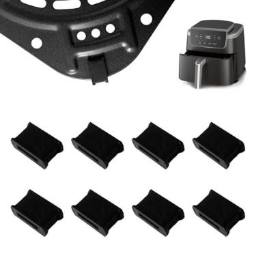 Imagem de ALJ 8 peças Air Fryer Amortecedores de borracha de silicone para Ninja 5QT AF141 4 em 1 Air Fryer Pro, pastilhas de borracha de silicone atualizadas, pontas dos pés, laterais, peças, rolhas