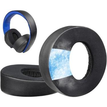 Imagem de SOULWIT Substituição de Almofadas Auriculares para Sony Gold Wireless Playstation PS4 Headset, Almofadas de Orelha para a Versão de 2014 (Modelo CECHYA-0083) Fones de Ouvido - GR Preto