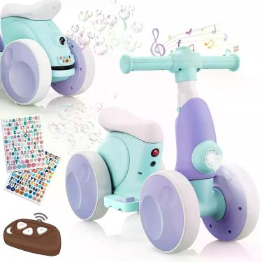 Imagem de Bicicleta de equilíbrio elétrica infantil wiqins 4 em 1 com bolhas, mú
