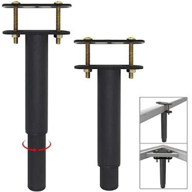 Imagem de 2 peças (25,4 cm a 43,1 cm) perna de suporte central de altura ajustável para estrutura de cama, perna de suporte pesado de ripas central de cama, pé de móveis de aço extra durável | Adequado para estrutura de cama, sofá, móveis, cabine, pés de pé