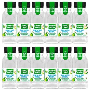 Imagem de Kit 12x Água De Coco Integral Campo Largo Garrafa 250 Ml Natural Sem Conservante Fardo