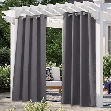 Imagem de NICETOWN Cortina blackout externa de 132 x 182 cm, à prova d'água e proteção UV, persianas térmicas para terraço, varanda, jardim, deck, cortinas de privacidade duráveis e à prova de intempéries,
