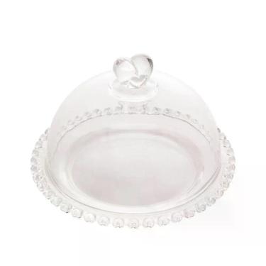 Imagem de Queijeira com Tampa de Cristal de Chumbo Coração 19,5x13cm Lyor