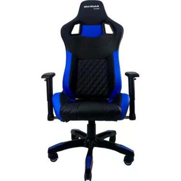 Imagem de Cadeira Gamer Mymax MX15, Até 150 Kg, Giratória, Preto e Azul