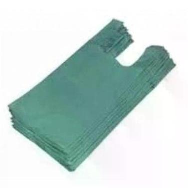 Imagem de Sacola Reciclada 30x40 para Transporte de Compras Alta Resistência Verde Pacote 1 kg Higipack