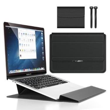 Imagem de Capa Pasta KingShield EcoStyle para Notebook, MacBook Air 15, Pro 16, e Galaxy Book 3, 4, Tab S11 Ultra 15/15.6 Polegadas, Preto