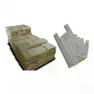 Imagem de Sacola Plástica 30x40 5KG para Embalagens Diversas com Material Reciclado Recuperado Reforçado Branco Higipack