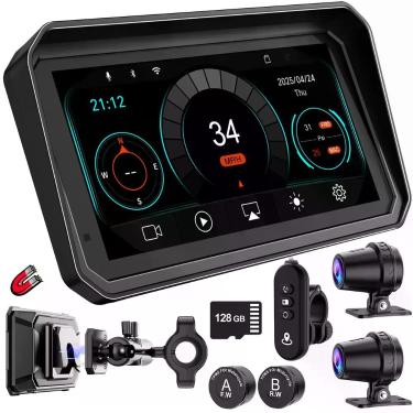 Imagem de GPS para motocicleta LBW MT600 Pro com tela sensível ao toque de 6" e 