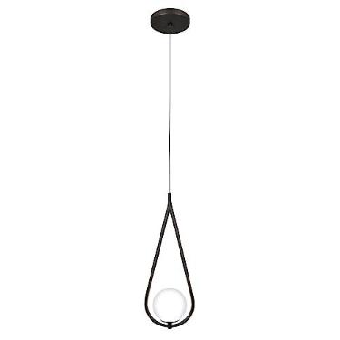 Imagem de Luminária Lustre Teto Pendente Gota Globo Vidro Sala Preto