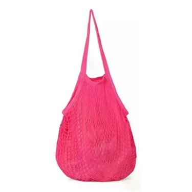 Imagem de Bolsa Sacola Feminina De Praia Tiracolo Macramê Viagem - Alwy, Pink