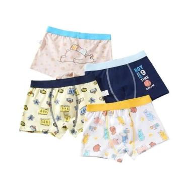 Imagem de Cuecas Boxer De Algodão Para Meninos, Respiráveis, Com Estampa De Dese