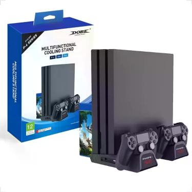 Imagem de Multifuncional Base Vertical Cooler Carregador Stand Para Ps4 Séries P