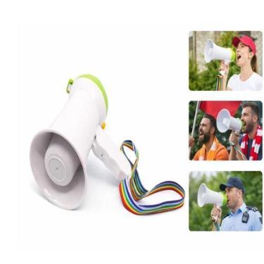 Imagem de Megafone amplificador portatil mini gravador de mao ajuste sirene musi