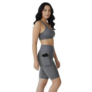 Imagem de Bermuda Fitness Feminina Com Bolsos Laterais Para Celular - Ast Store,