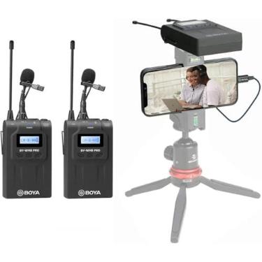 Imagem de Microfone de lapela sem fio Boya BY-WM8 Pro-K2 UHF Dual Channel - Kit com 1 receptor e 2 transmissores