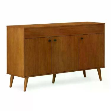 Imagem de Buffet Aparador México Retrô 3 Portas 136cm para Sala de Jantar e Estar com Pés Palito Arbo