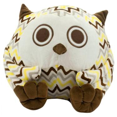 Imagem de Coruja Pelúcia Bola Amarela Fofa 27cm - Foffy