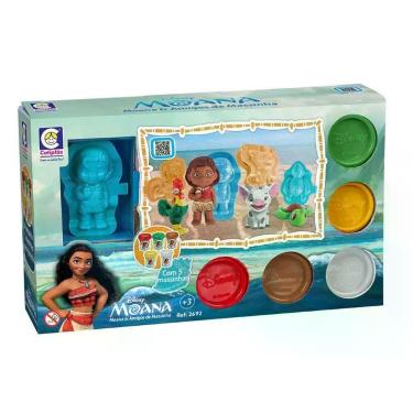 Imagem de Kit Massinha Moana E Amigos Disney Brinquedo Infantil Montessori Atóxi