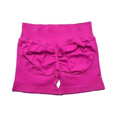 Imagem de Shorts De Yoga E Corrida Femininos De Cintura Alta Sem Costura, Elásti