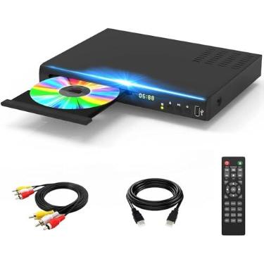Imagem de Leitor de DVD Blu Ray, sistema de disco de home theater 1080p, reproduz todos os DVDs e Blu-rays da região A 1, suporta unidade flash USB máxima de 128 G + saída HDMI/AV/coaxial + PAL/NTSC integrado