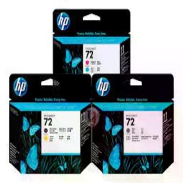 Imagem de Cabeça De Impressão Hp 72 Kit 3 Cores C9384a/c9383a/c9380a