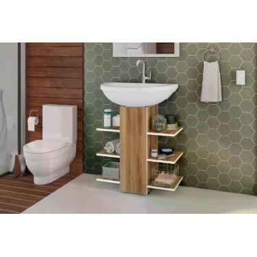Imagem de Gabinete MAR Para Banheiro Ideal Para Pias de Coluna Produto Flex Colo