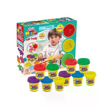 Imagem de Kit Brinquedo Massinha de Modelar Animais Parque Dinossauros + 10 Pote