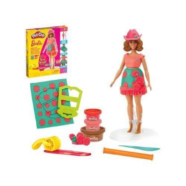 Imagem de Boneca Barbie Play-Doh Arranjos e Franjas - com 3 Potes de massinha H