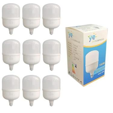 Imagem de Kit 10 Lampada Led Bulbo Hp 100w 6500k Branco Frio E27 110v/220v Bivolt