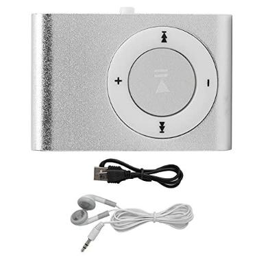 Imagem de MP3 Player, Reprodutor De Mídia De Música Digital Portátil, Mini MP3 BackClip Player Com Fone De Ouvido E Cabo USB Para Caminhar Leve E Portátil(Prata), MP3 Player Mighty Vibe Mini MP3 Player USB
