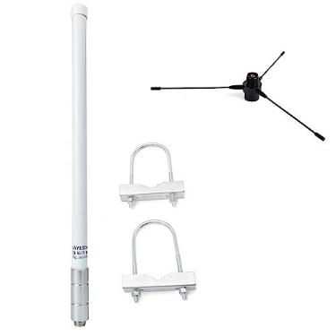 Imagem de Antena base de rádio amador VHF de fibra de vidro 43.2 cm com kit de plano de terra, conector SO239 de 136-174 MHz para transceptor móvel, HT, repetidor, scanners, rádios VHF marítimos