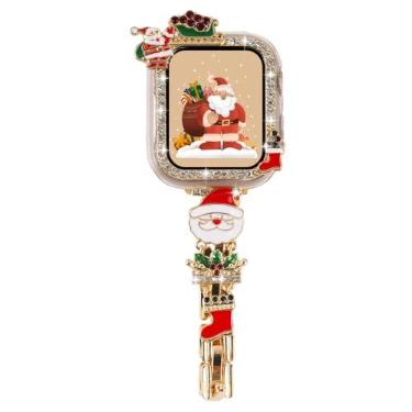 Imagem de WONJOY Pulseira feminina compatível com Apple Watch com capa protetora de 41 mm, 40 mm, 45 mm e 44 mm, linda série de iWatch de Natal e Dia das Bruxas 9/8/7/6/SE/5/4 (Santa/Natal, 41 mm/40 mm)