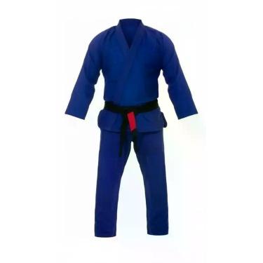 Imagem de Kimono Jiu Jitsu Adulto Azul Royal Leve e Reforçado - Congratulations 