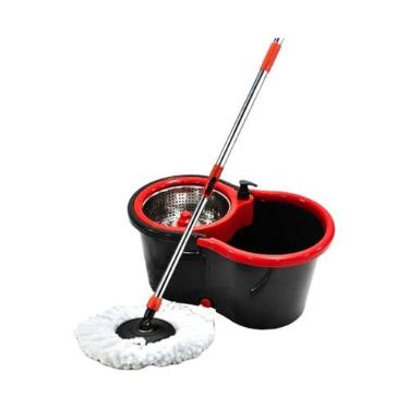 Imagem de Powermaid Mop Giratorio Pro - Dois baldes com Centrífuga de Aço Inox - Balde de Enxague com 7L