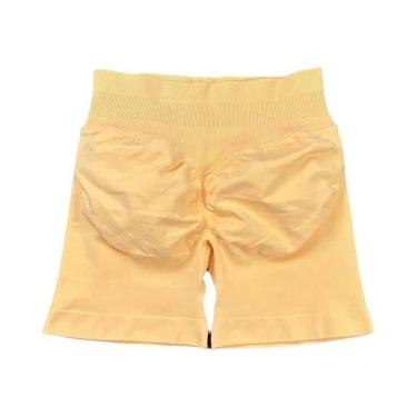 Imagem de Shorts De Yoga E Corrida Femininos De Cintura Alta Sem Costura, Elásti